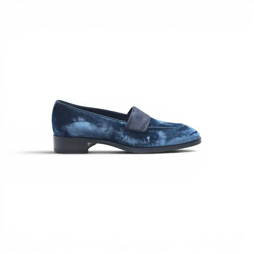Christian Louboutin O Louvre Men's Velvet Loafers Blue EU 43 US 10 - NWOB